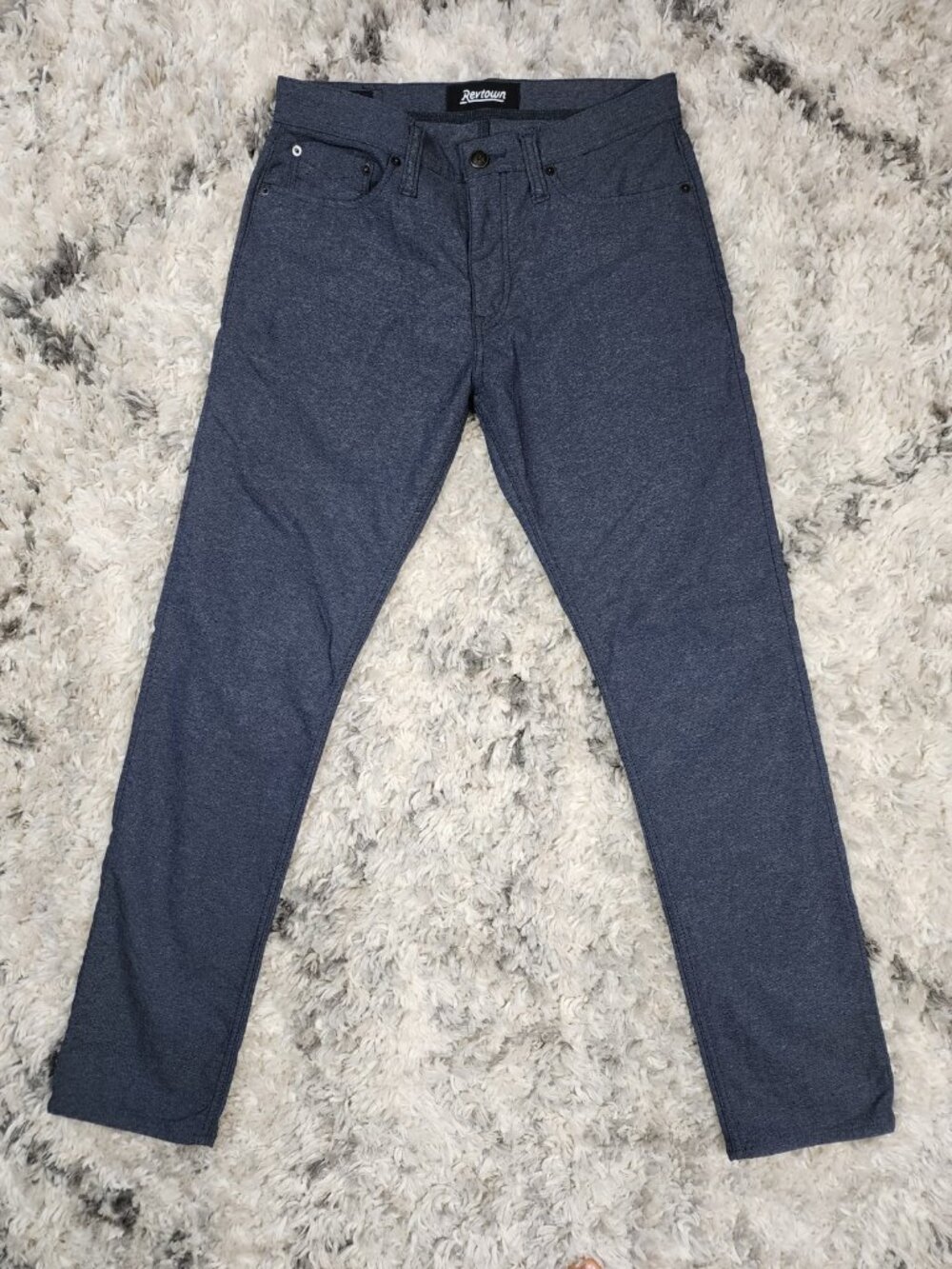 Revtown Jeans Mens 32x32 Decade Denim Sharp Stretch Pants Blue Chambray